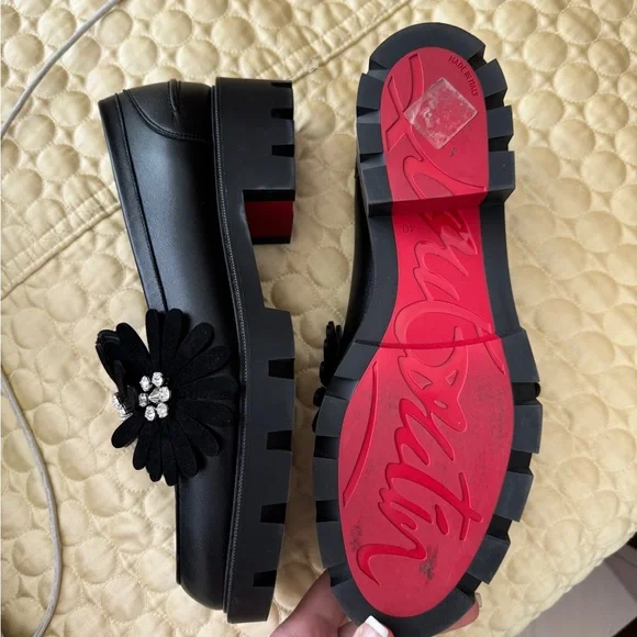 Christian Louboutin Black Leather Loafers - Picture 10 of 11